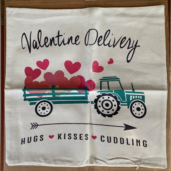 Set of 2 Valentines Themed Pillow Covers 18 x 18 - Picture 3 of 3